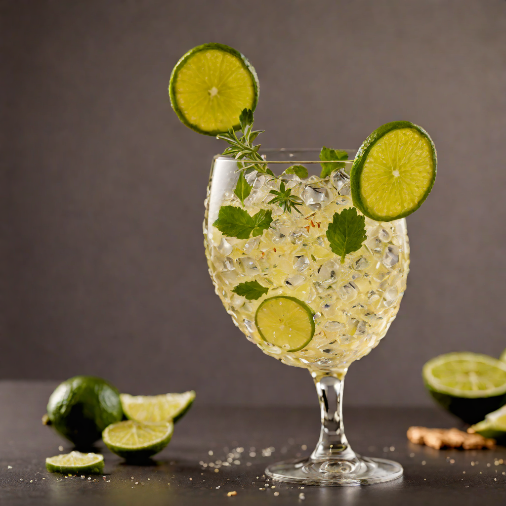 Ginger-Lime Sparkler with Herbaceous Twist