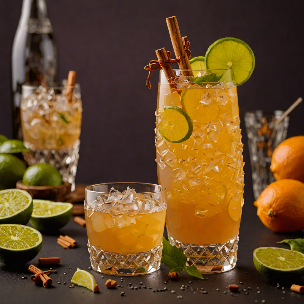 Citrus Rum Tiki Cocktail with Spiced Torches