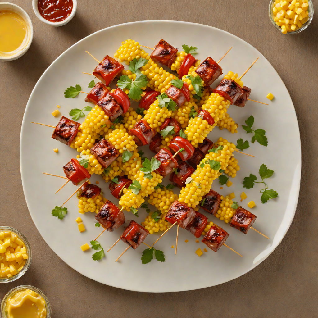 Grilled Sausage and Sweet Corn Skewers with Wisconsin Cheddar