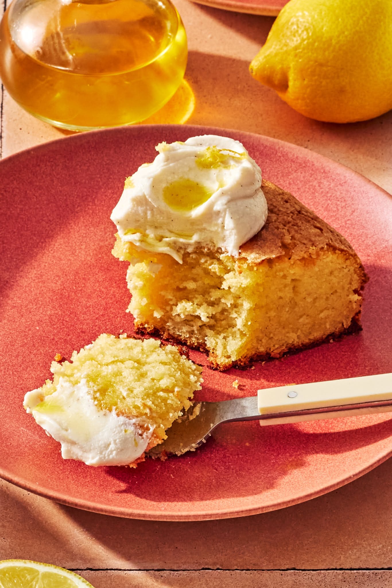 Lemon Olive Oil Ricotta Cake with Honey Glaze