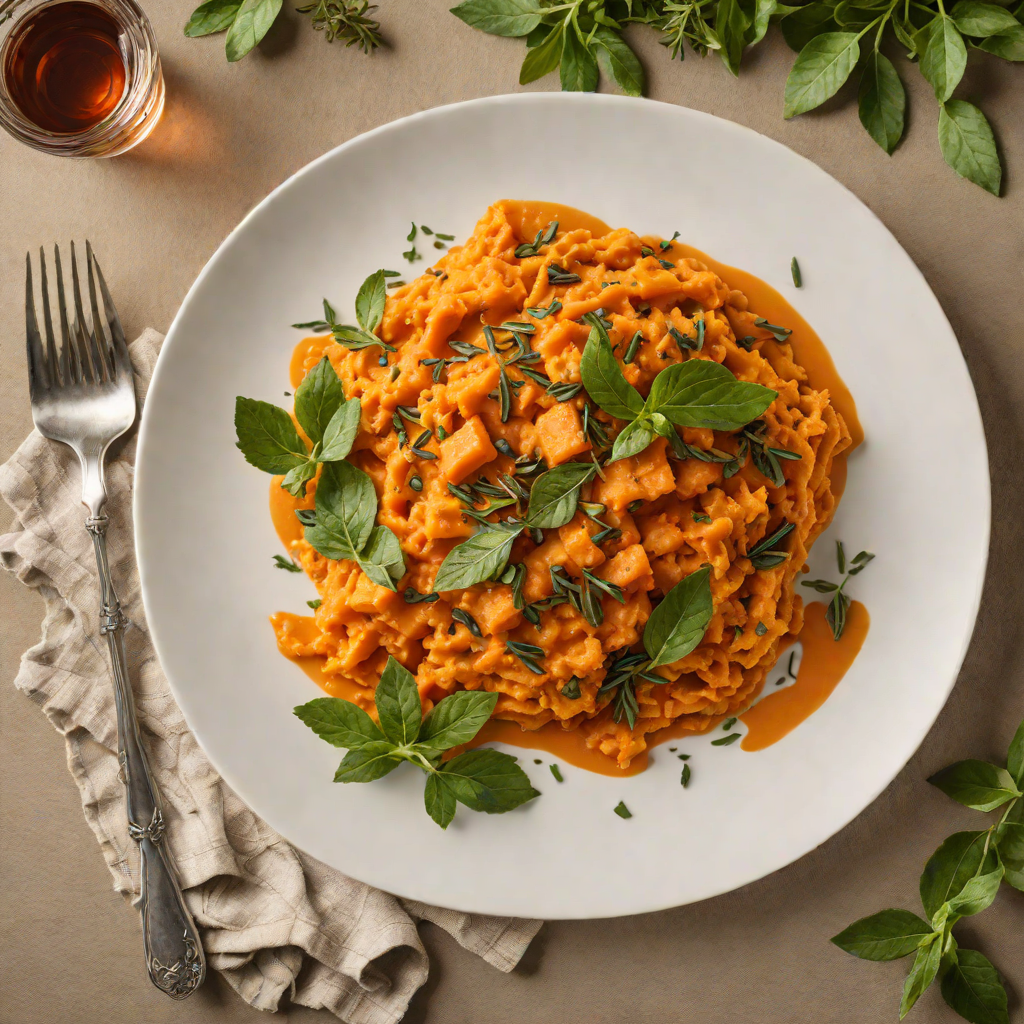 Spiced Bourbon Sweet Potato Mash with Crispy Sage