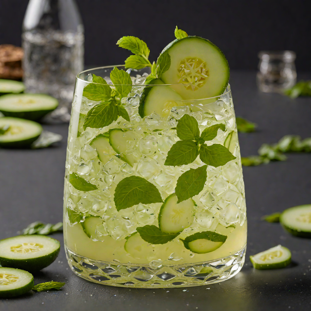 Muddled Basil-Cucumber Gin Fizz