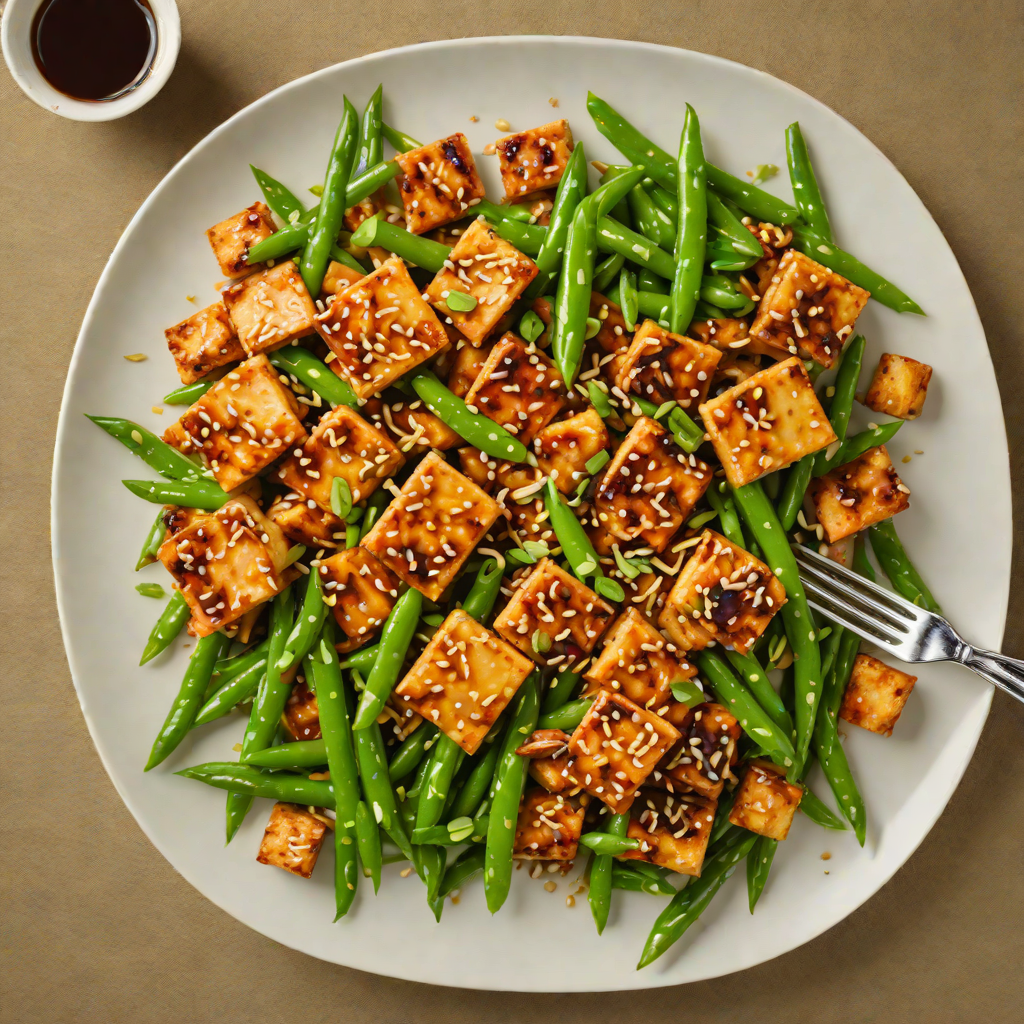 Quick Stir-Fried Teriyaki Tofu with Green Beans