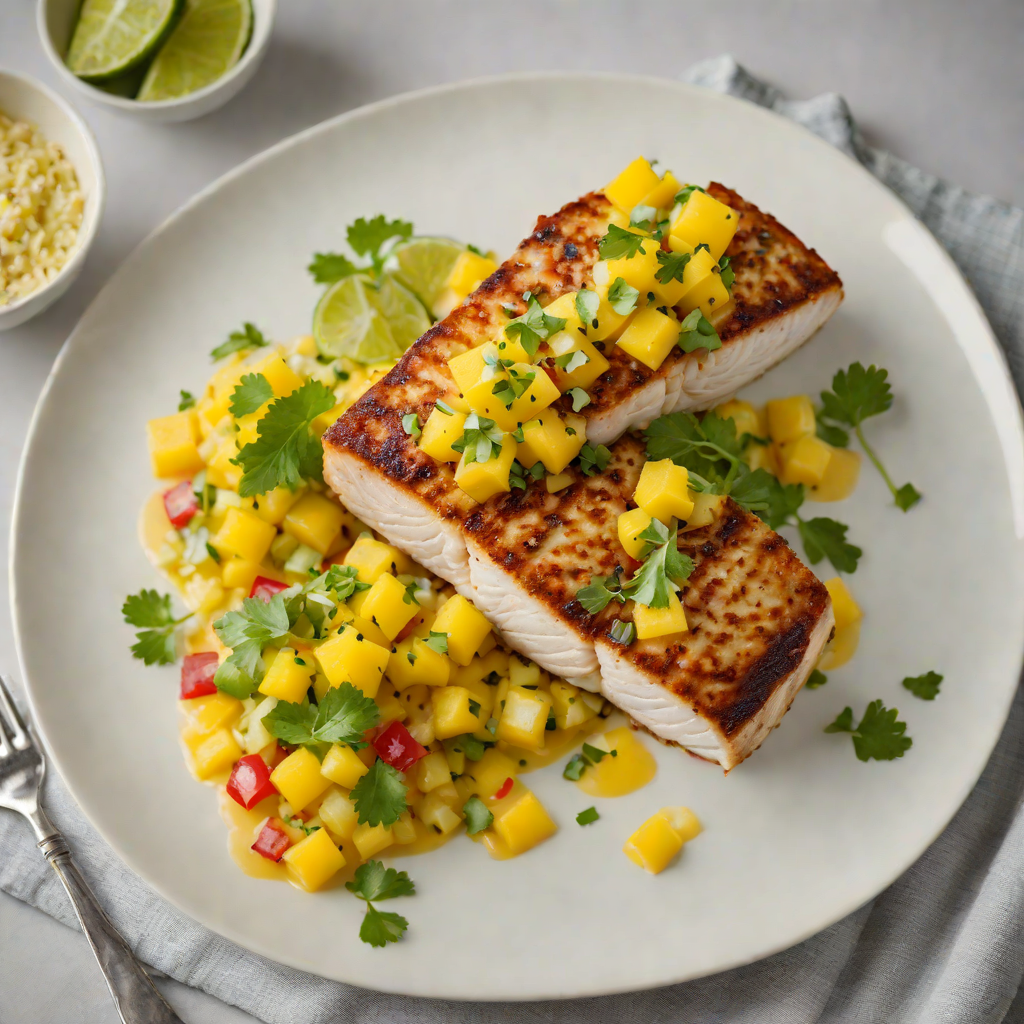 Seared Mahi-Mahi with Mango-Pineapple Salsa and Lime Butter