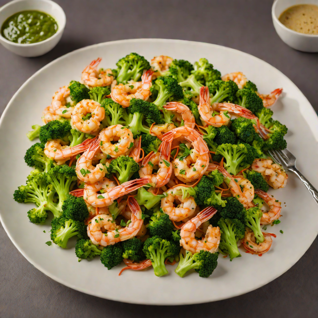 Stir-Fried Shrimp with Broccoli and Garlic Ginger Sauce