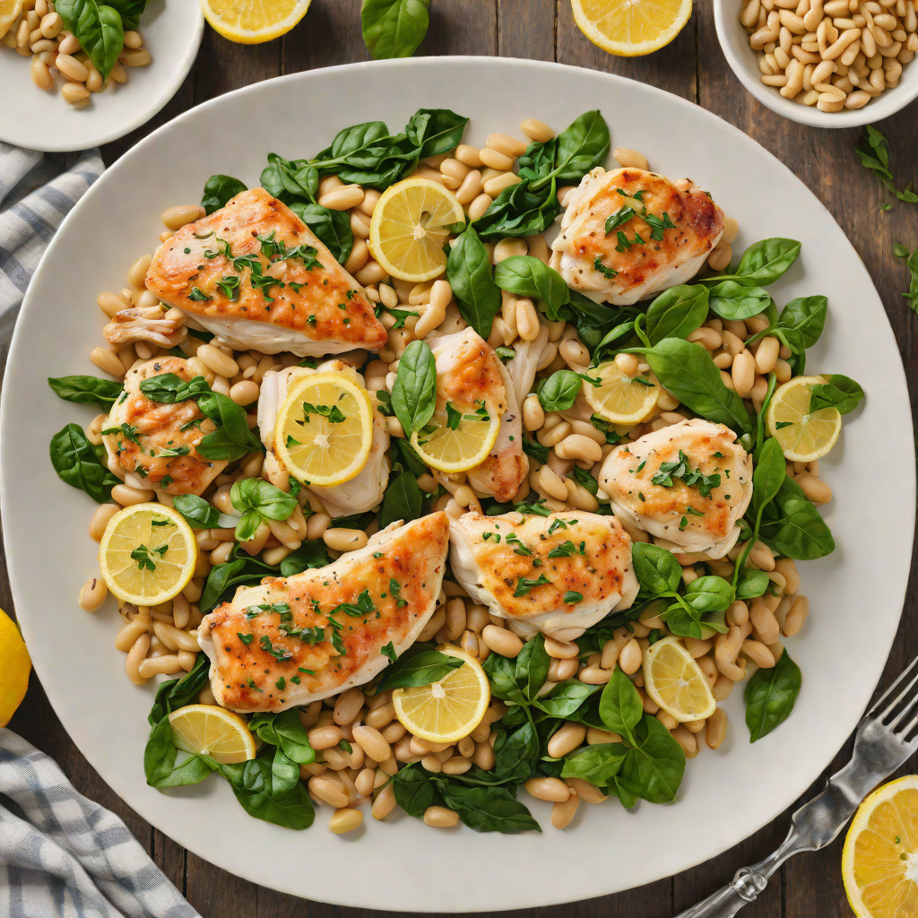 One-Pot Lemon-Garlic Chicken with Spinach and White Beans