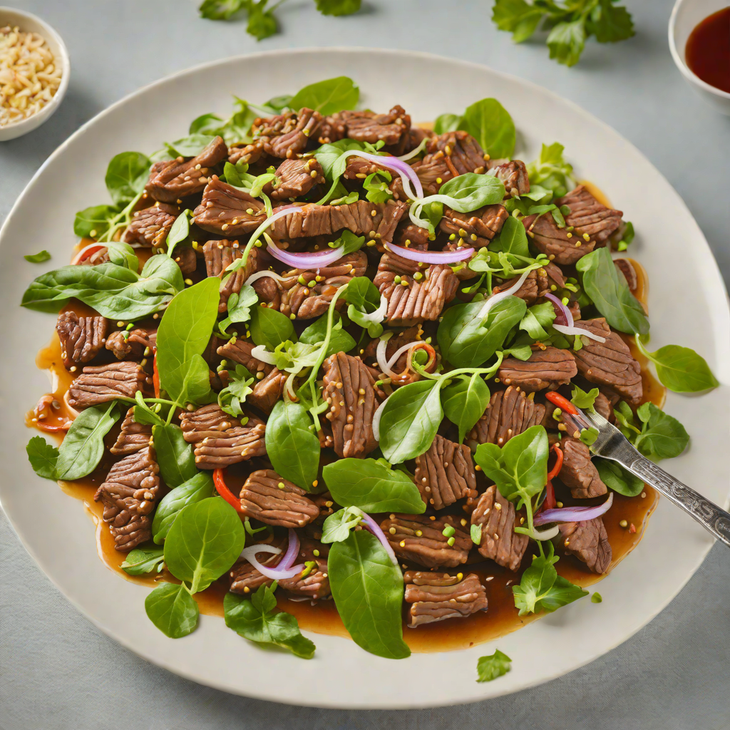 Stir-Fried Beef and Morning Glory with Garlic Sauce