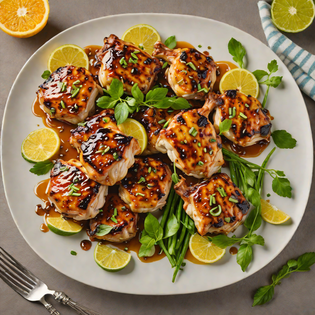 Grilled Citrus-Honey Chicken Thighs with Charred Scallions