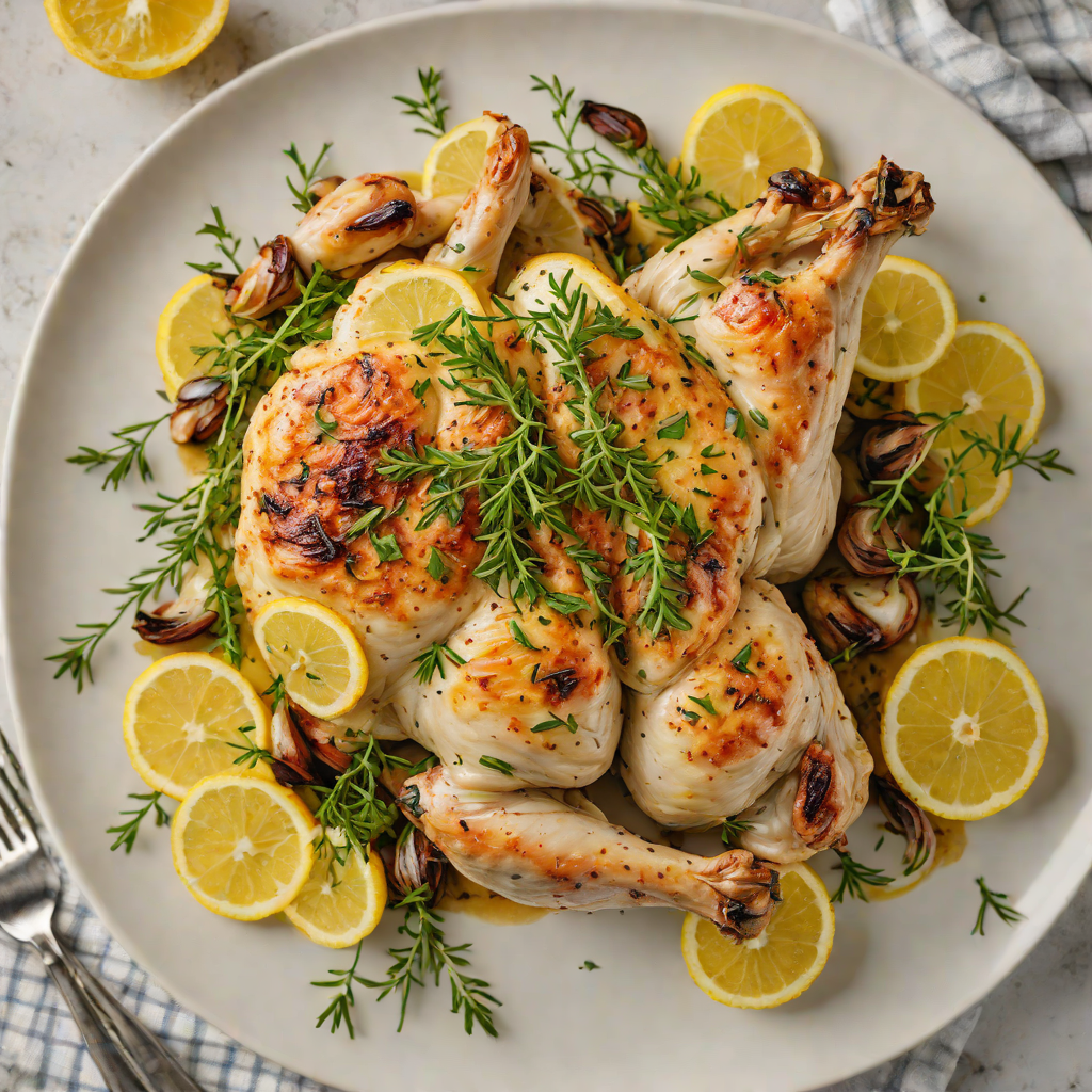 Baked Lemon-Thyme Chicken with Hidden Garlic Butter