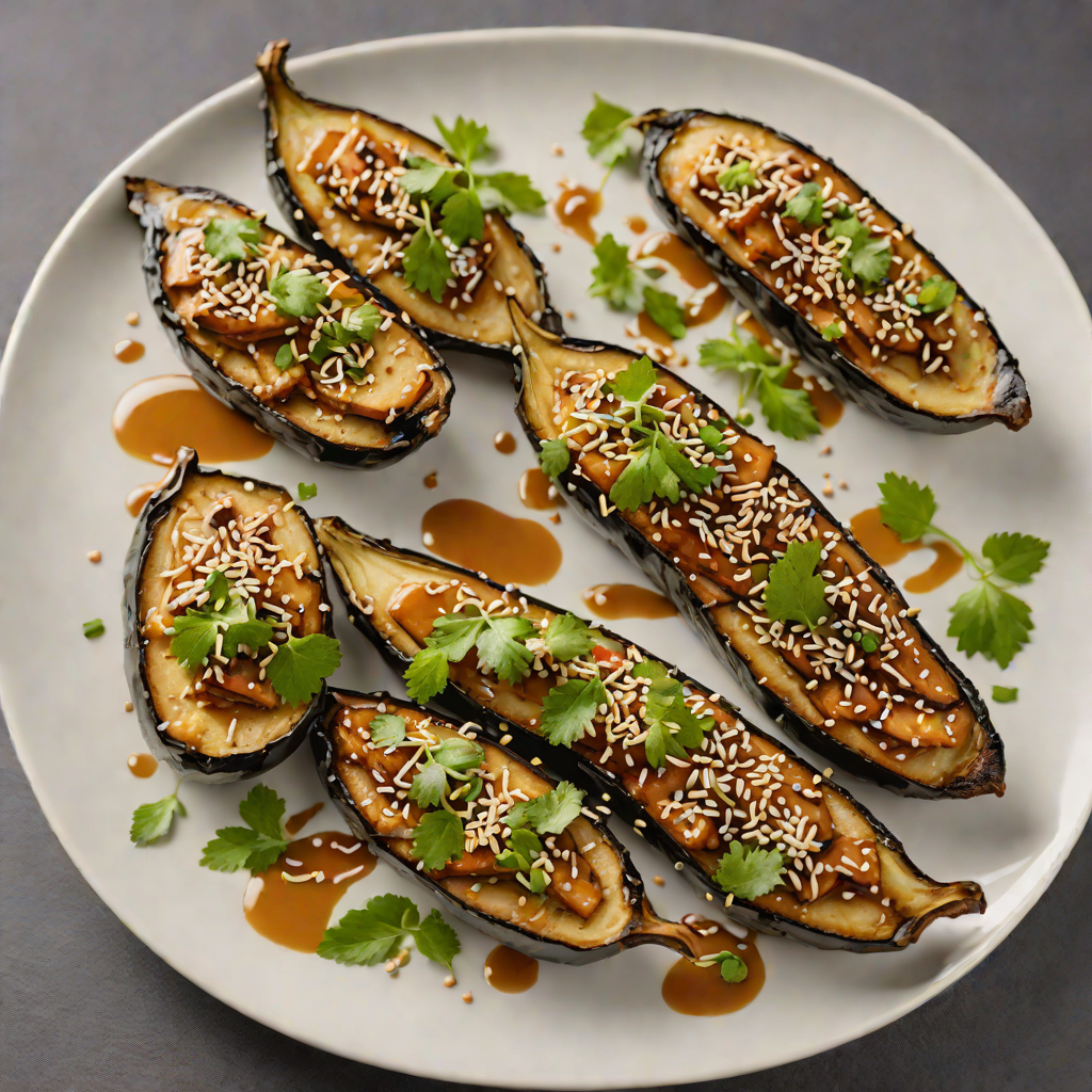 Pan-Seared Miso-Glazed Eggplant with Sesame Dressing