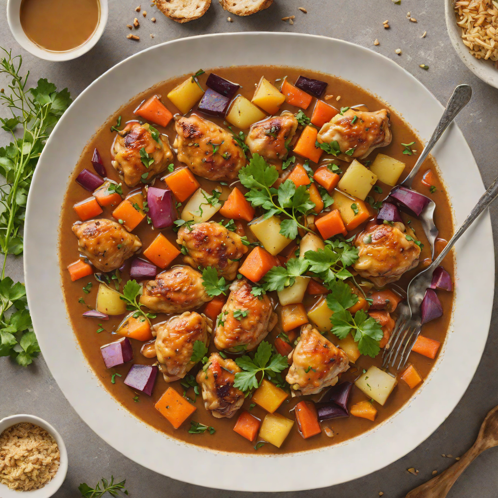 One-Pot Spiced Regional Chicken Stew with Root Vegetables
