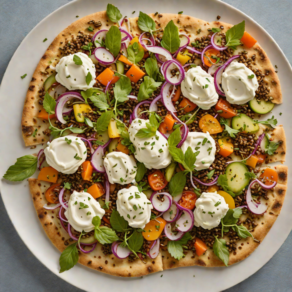 Za'atar Flatbread with Labneh and Pickled Vegetables