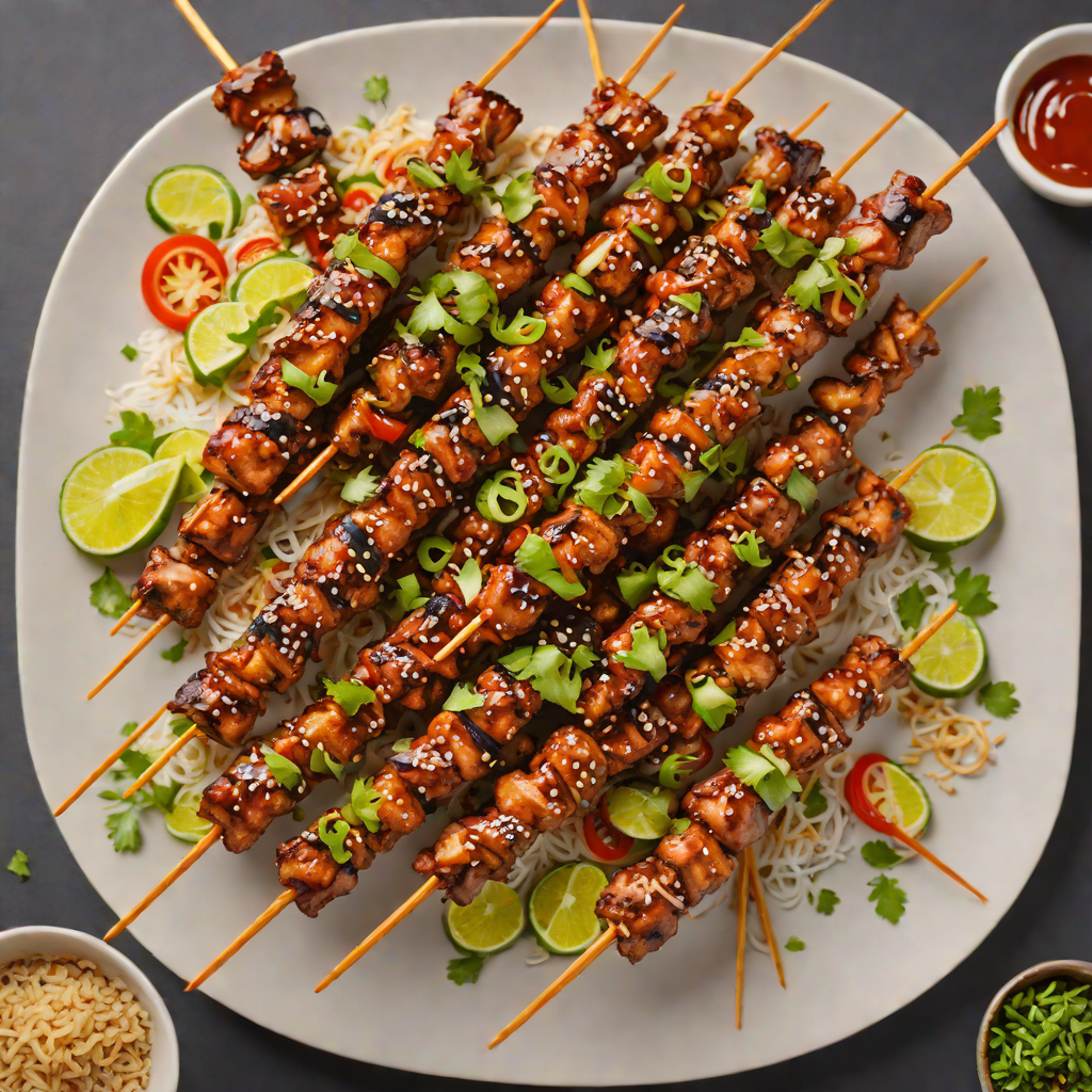 Grilled Korean-Style Spicy Pork Skewers with Sesame