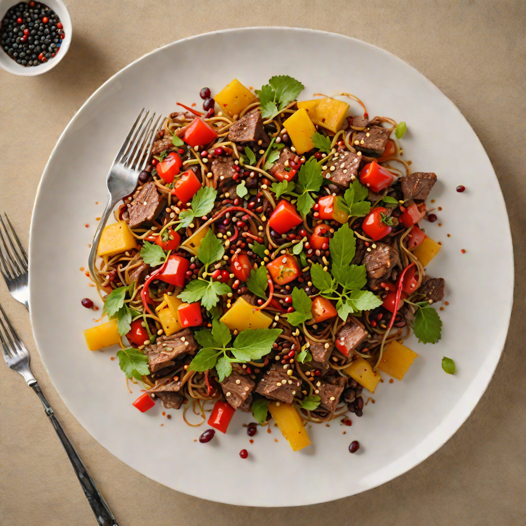Kangaroo Stir-Fry with Quandong and Native Peppercorns
