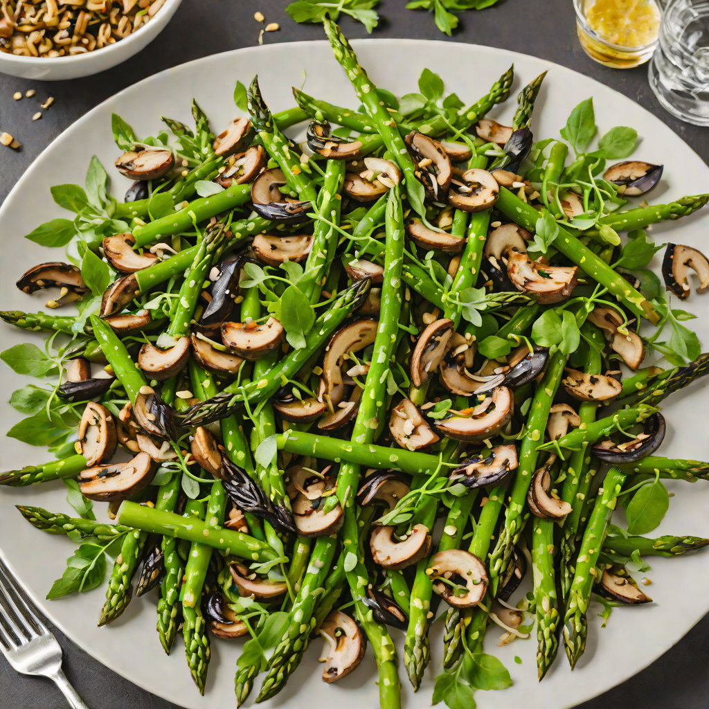 Grilled Asparagus and Mushroom Salad with Balsamic Glaze
