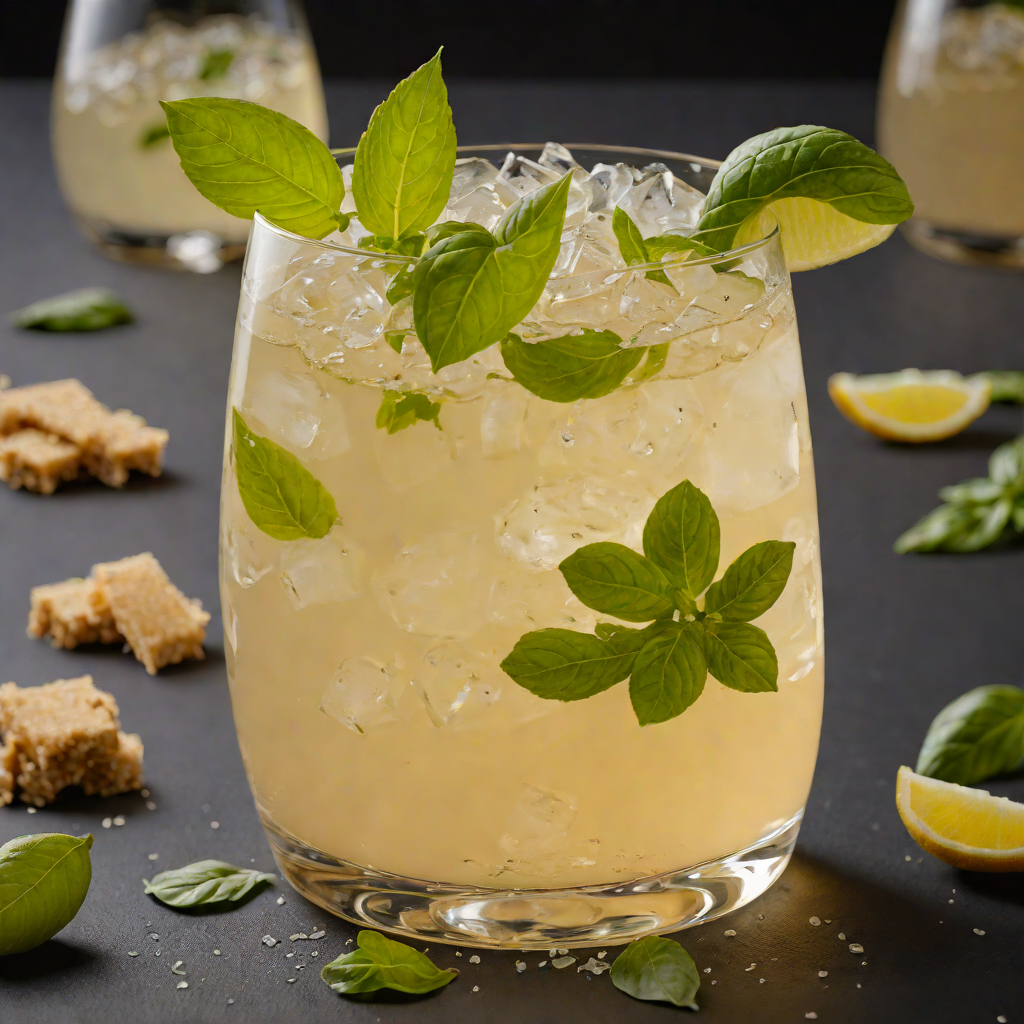 Honey-Ginger Gin Fizz with Fresh Basil