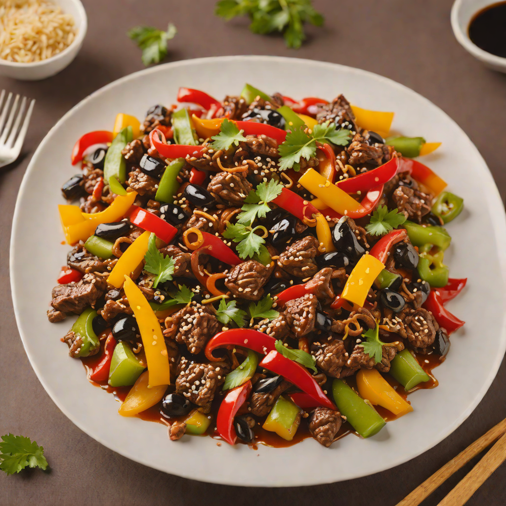 Stir-Fried Beef with Classic Black Bean Sauce and Bell Peppers