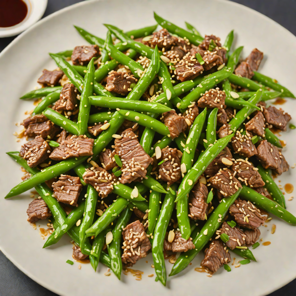 Sautéed Ginger Beef with Green Beans and Sesame