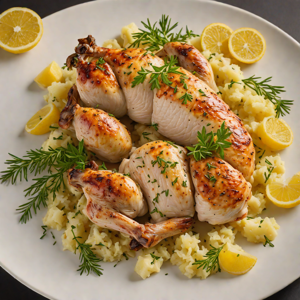Lemon-Thyme Roasted Chicken with Garlic Mashed Potatoes