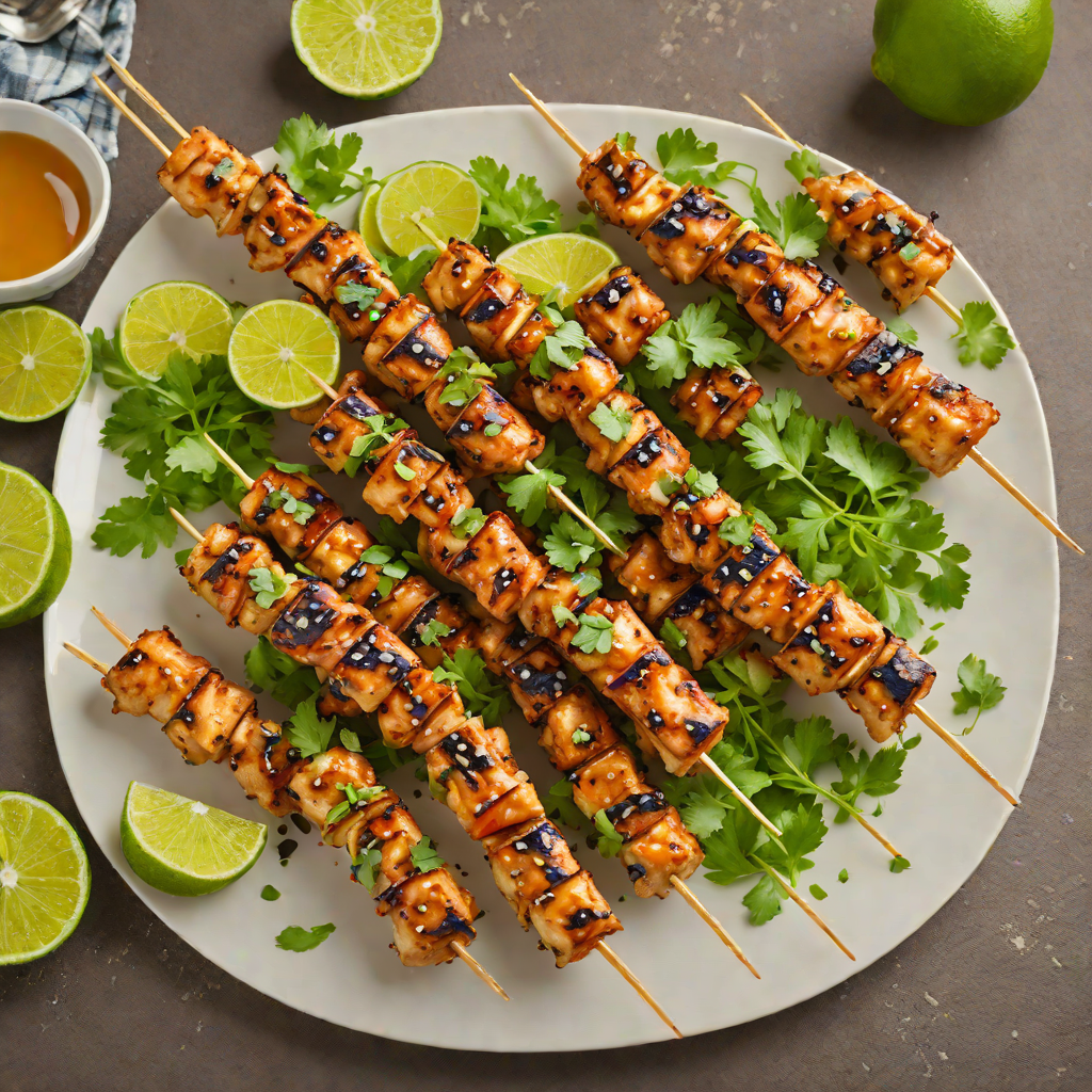 Honey-Lime Glazed Grilled Chicken Skewers with Cilantro