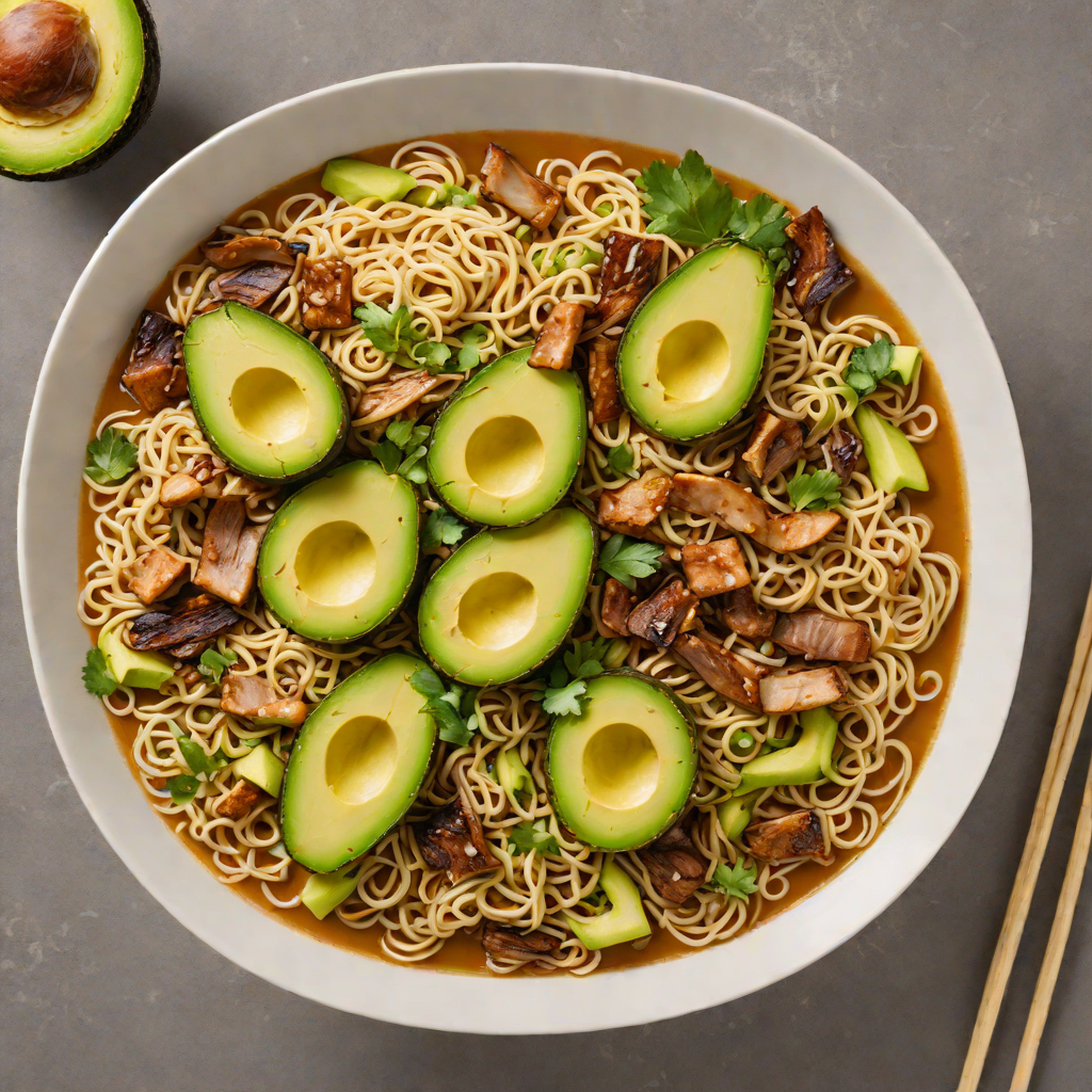 Creamy Avocado and Miso Ramen with Shiitake Mushrooms