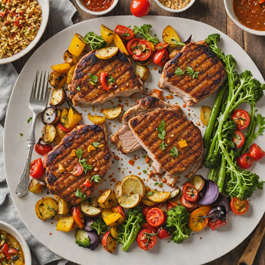 Sheet Pan Cajun-Spiced Pork Chops with Roasted Vegetables