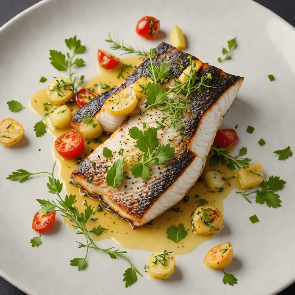 Pan-Seared Sea Bass with Hidden Herb Pistou