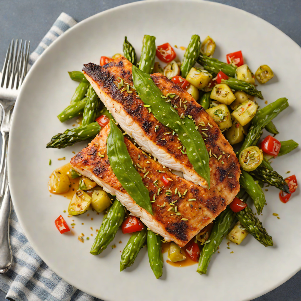 Seared Cajun-Spiced Catfish with Pickled Okra