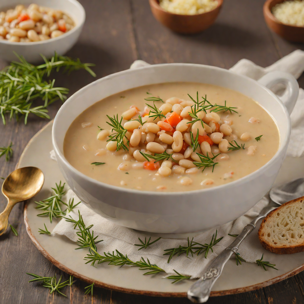 Baked Tuscan White Bean & Rosemary Soup