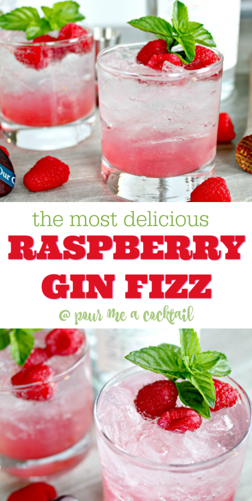 Raspberry Basil Gin Fizz