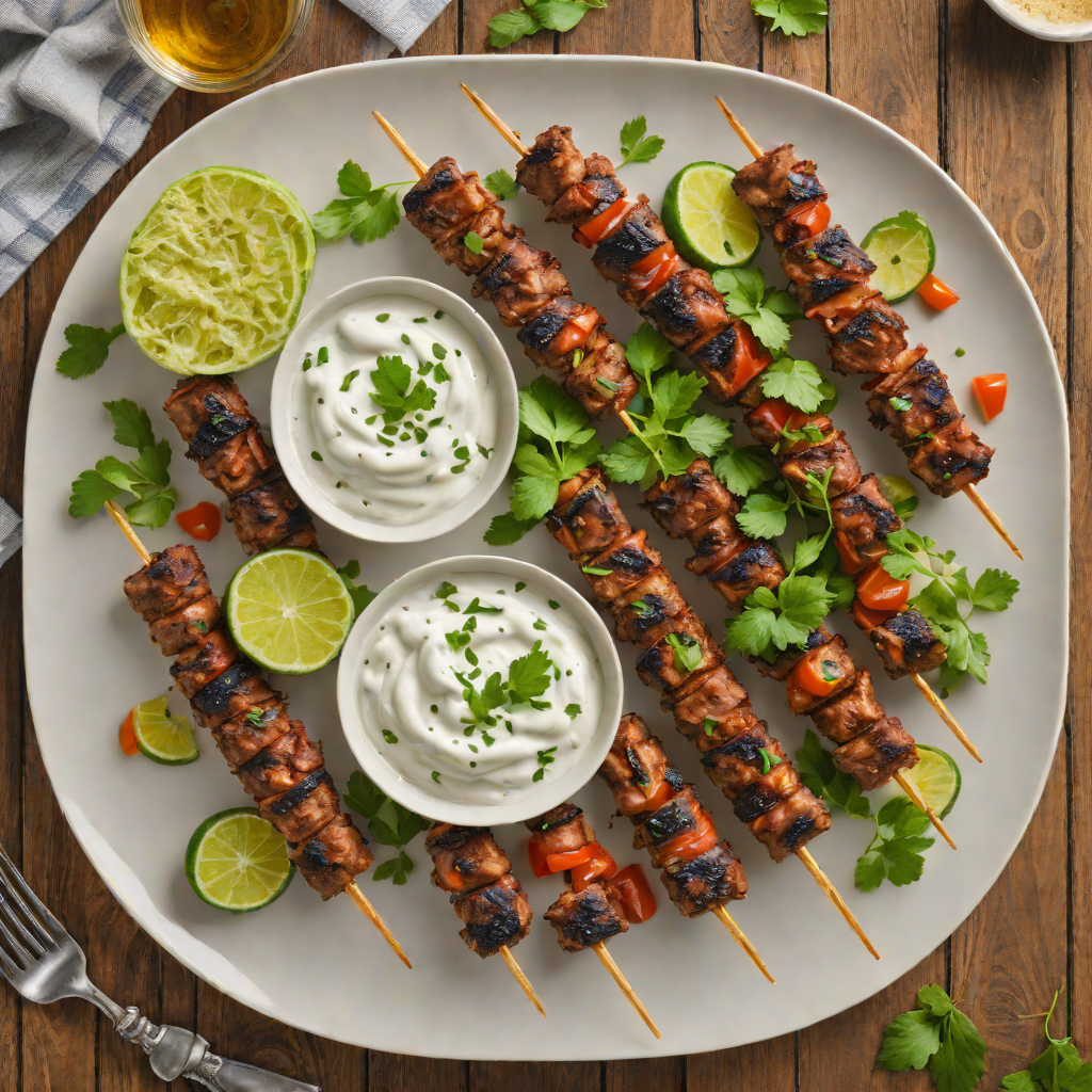 Harissa-Spiced Lamb Kebabs with Yogurt Cucumber Sauce