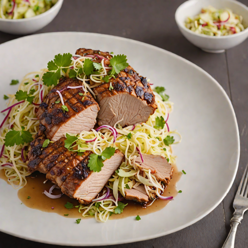 Slow-Cooked Pork Shoulder with Apple-Cabbage Slaw