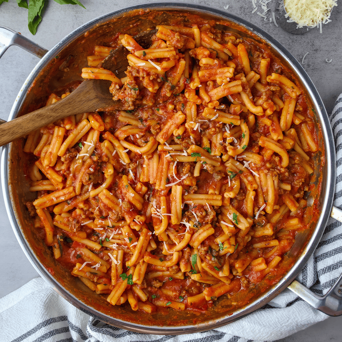 Homemade Italian Meatball and Tomato Sauce Pasta