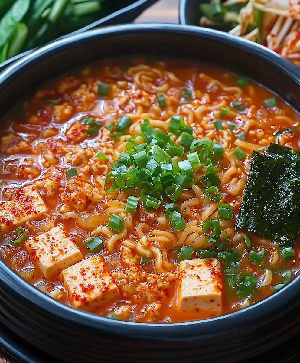 Korean-Style Spicy Tofu and Noodle Stir-Fry