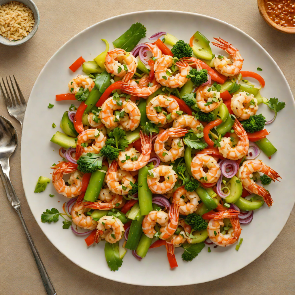 Quick Stir-Fried Garlic Ginger Shrimp with Vegetables