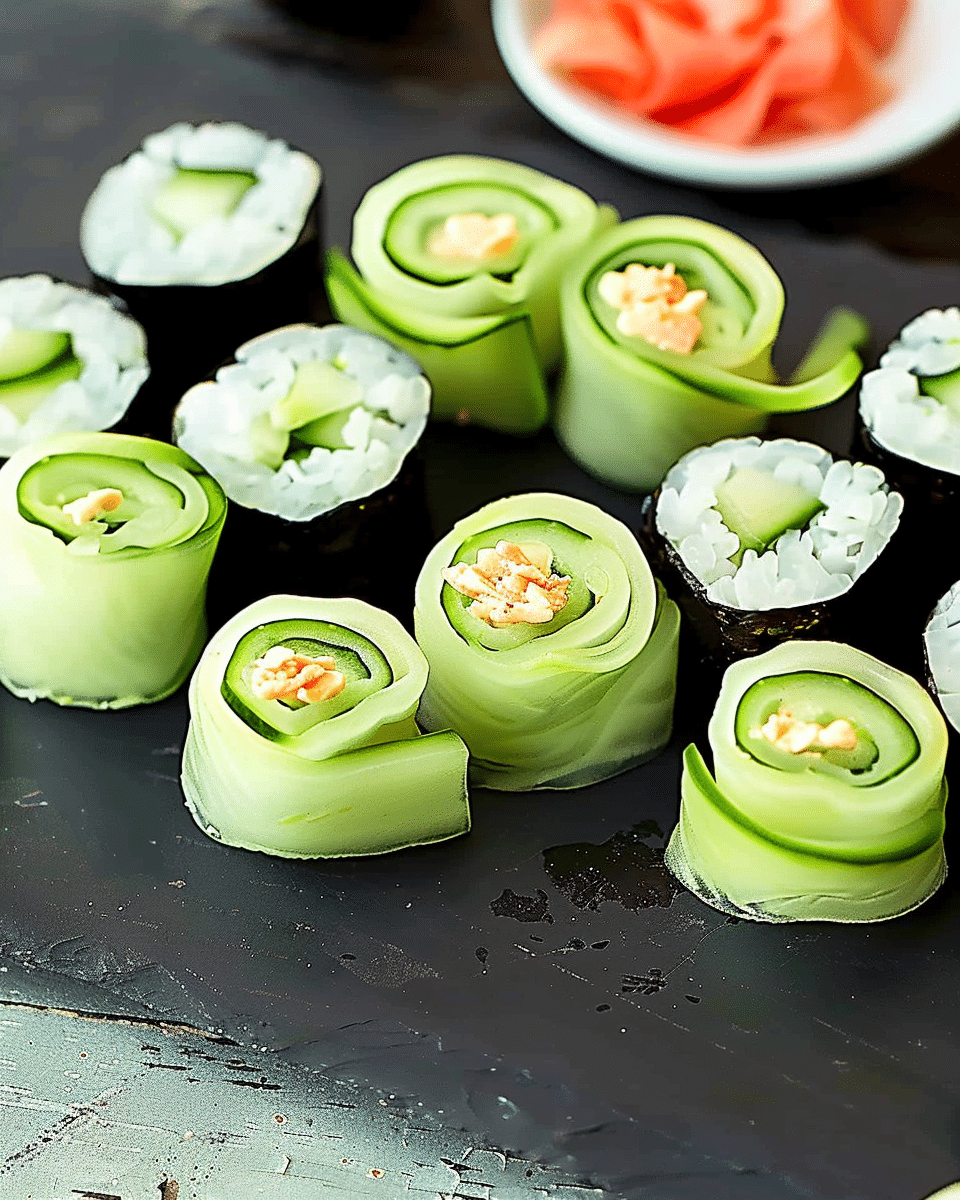Authentic Wasabi Cucumber Rolls with Soy-Dashi Glaze