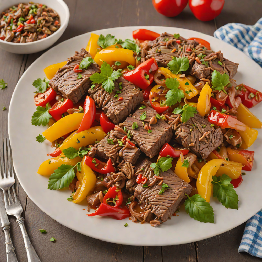 Slow-Simmered Italian Beef with Roasted Sweet Peppers