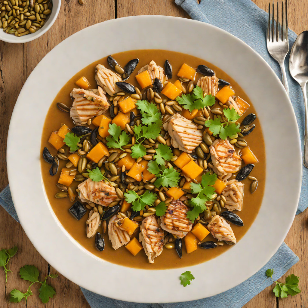 Stewed Guatemalan Pepian with Chicken and Pumpkin Seeds