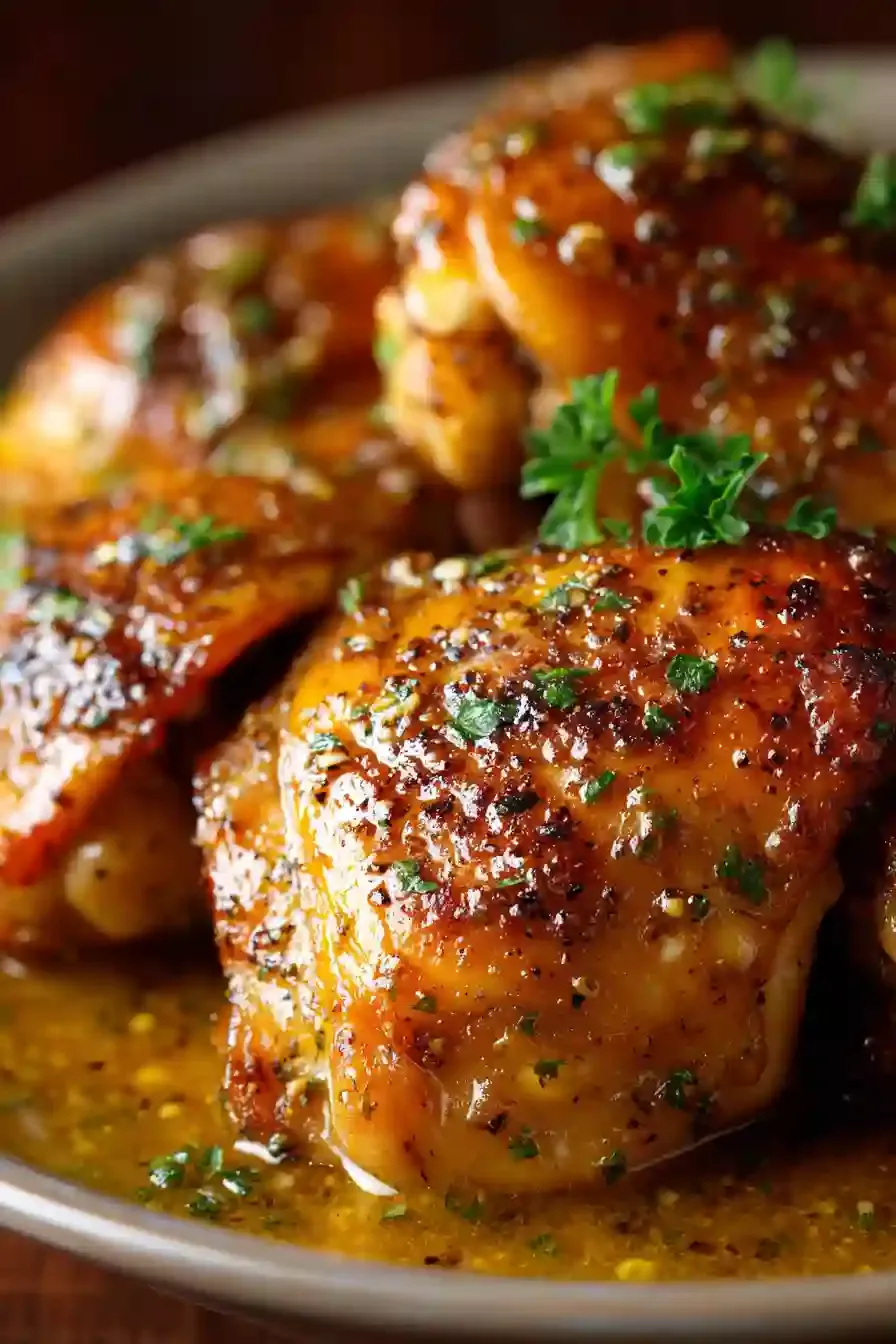 Pan-Seared Chicken Thighs with Honey-Mustard Glaze and Caramelized Onions
