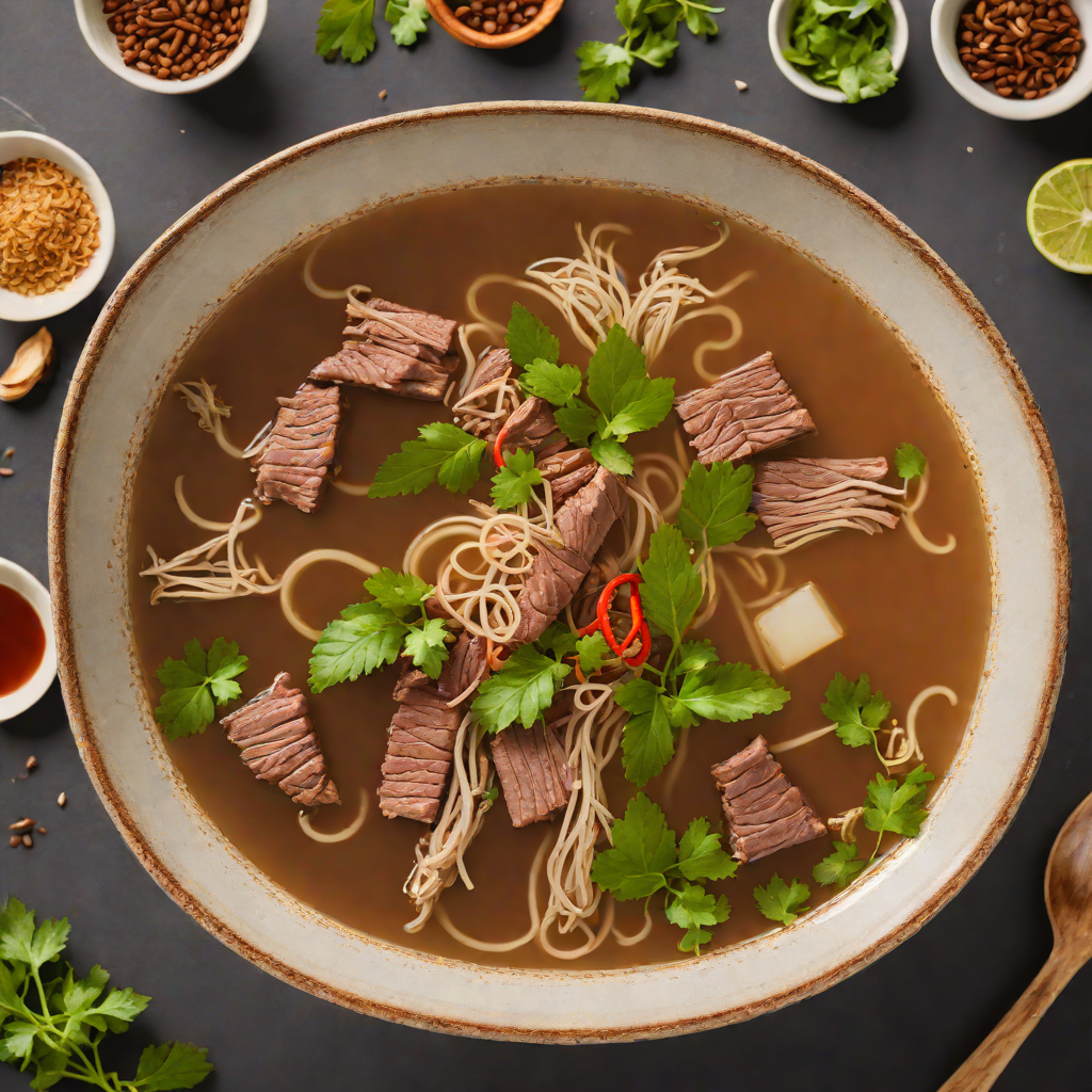 Slow-Simmered Vietnamese Pho Broth with Beef and Star Anise