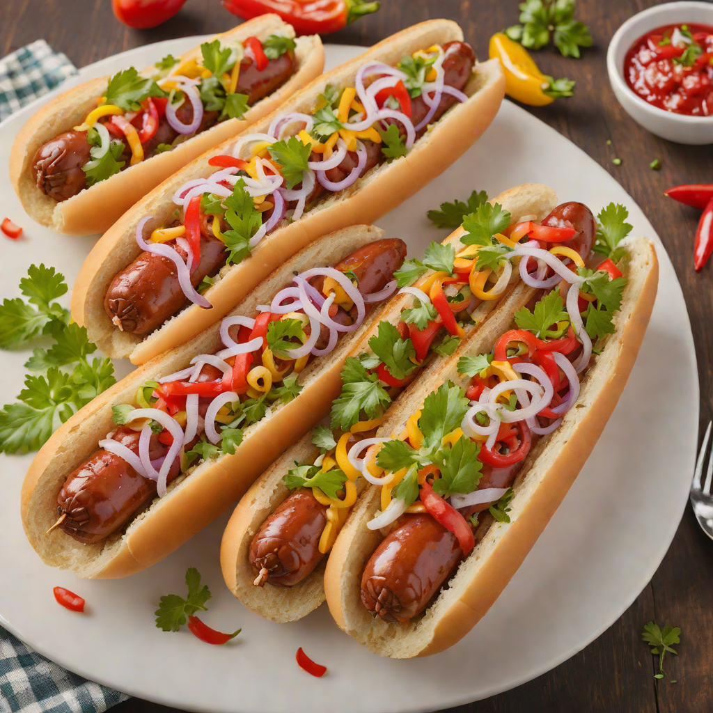 Grilled Italian Hot Dogs with Peppers and Onions
