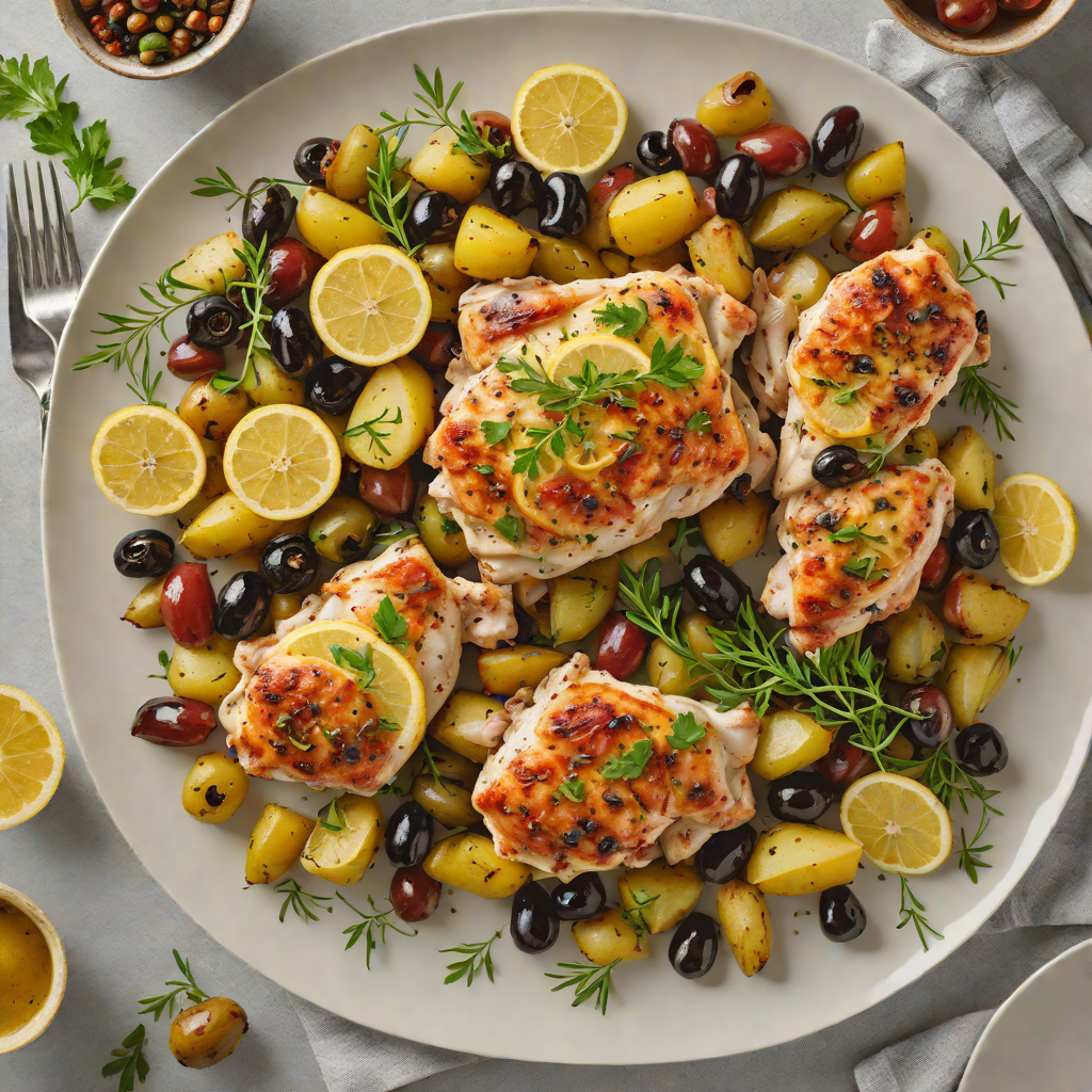Sheet Pan Mediterranean Lemon-Herb Chicken with Olives and Potatoes