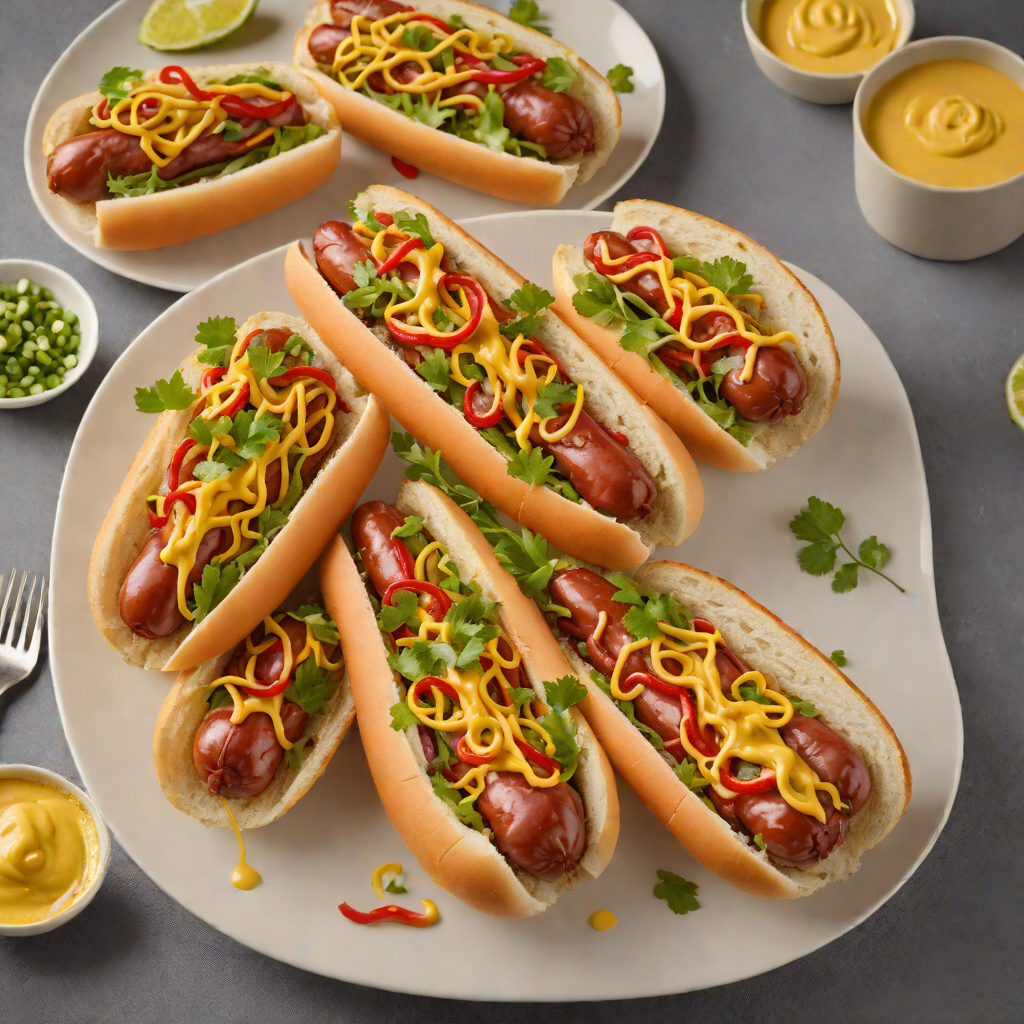 Pan-Roasted Italian Hot Dogs with Spicy Peppers and Mustard Aioli