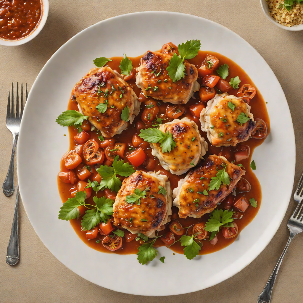 Pan-Seared Chicken Thighs with Spiced Tomato and Onion Sauce