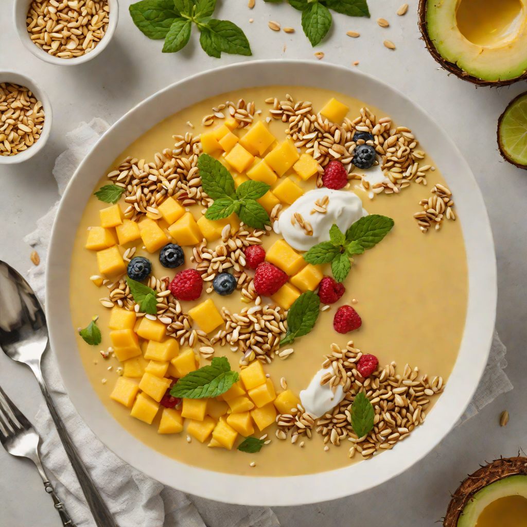 Mango-Pineapple Smoothie Bowl with Coconut Granola