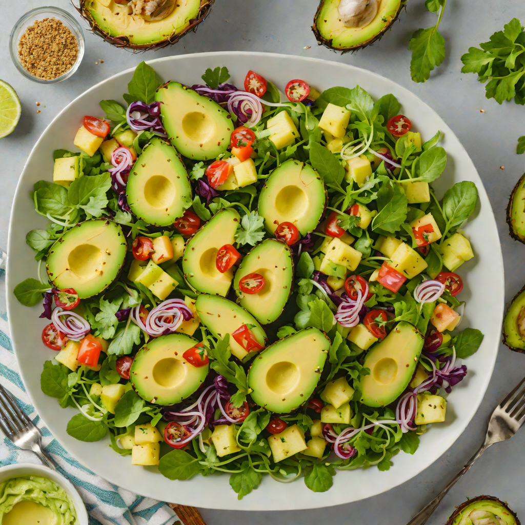 Pineapple-Avocado Salad with Spiced Lime Dressing