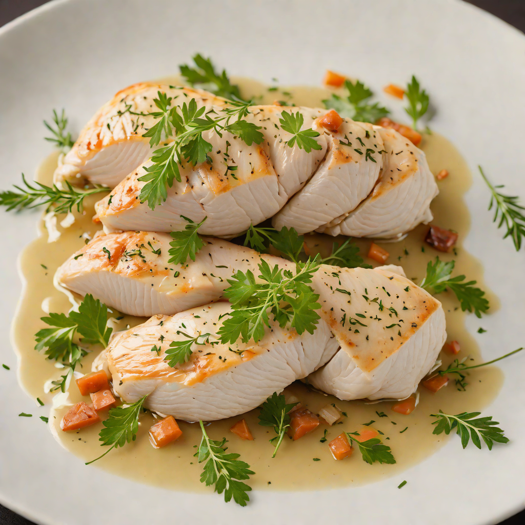 Herb-Infused White Wine Poached Chicken Breast