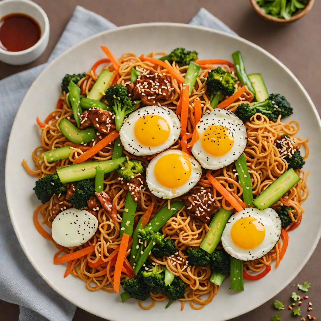 Stir-Fried Korean Bibimbap Vegetables with Spicy Gochujang Sauce