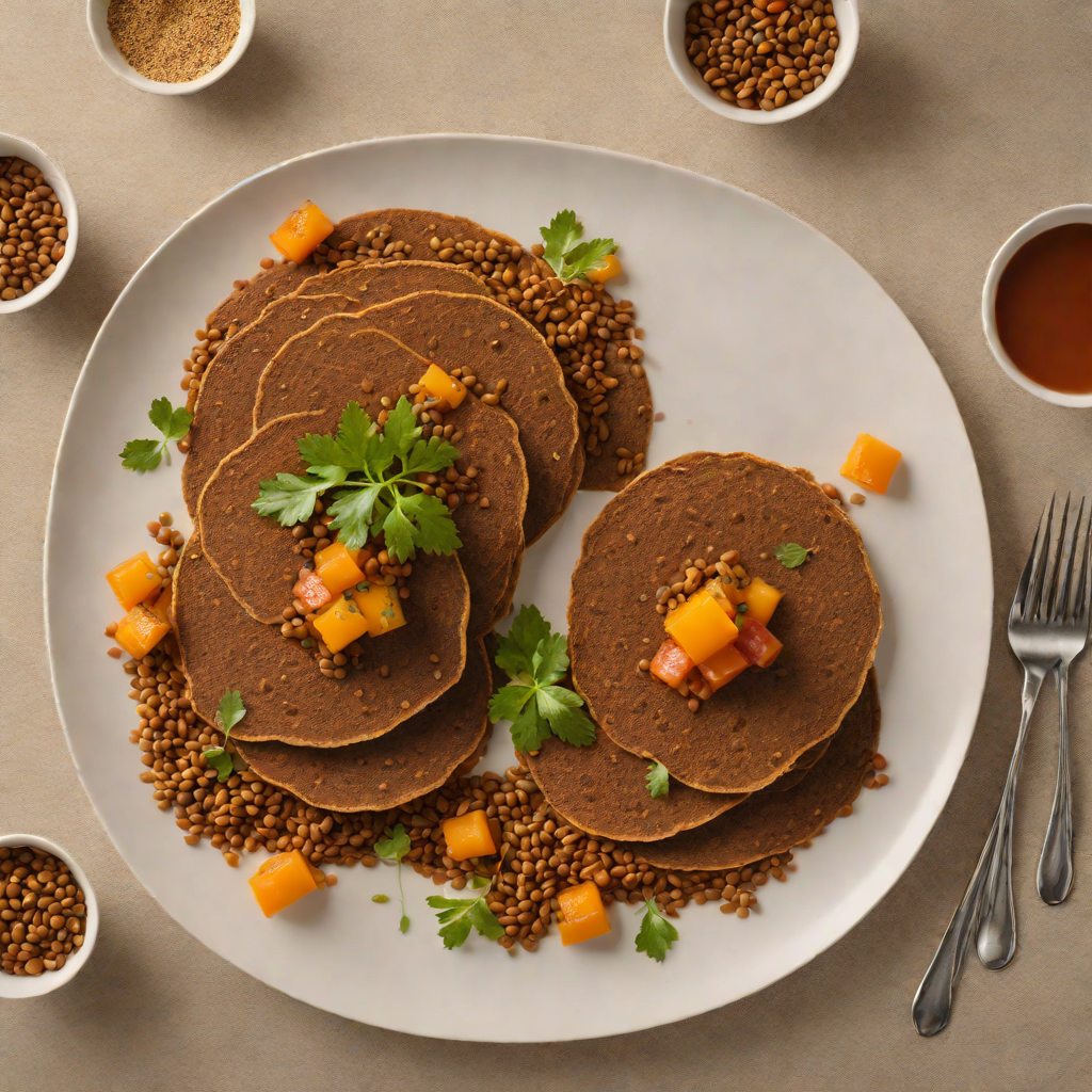 Injera-Inspired Teff Pancakes with Spiced Lentil Stew