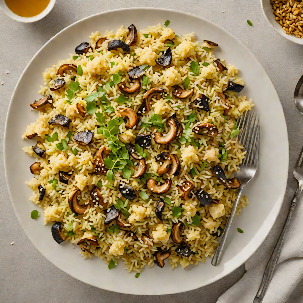 Cauliflower Rice Stir-Fry with Garlic Butter and Mushrooms